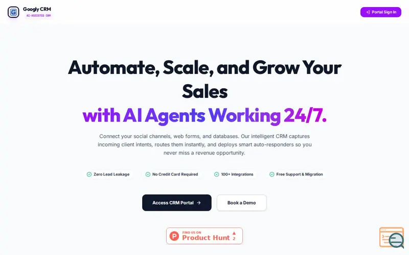 Screenshot of Googly CRM - AI Sales Automation & WhatsApp API Suite