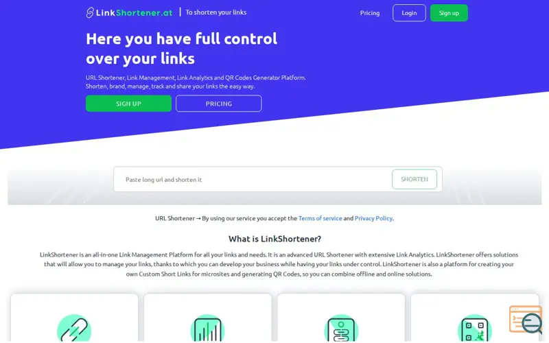 Screenshot of LinkShortener, a launch using Imperva
