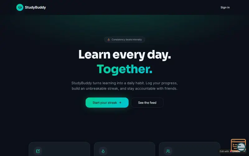 Screenshot of StudyBuddy