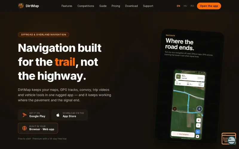 Screenshot of DirtMap