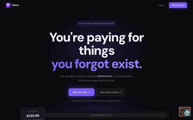 Screenshot of Klaxo