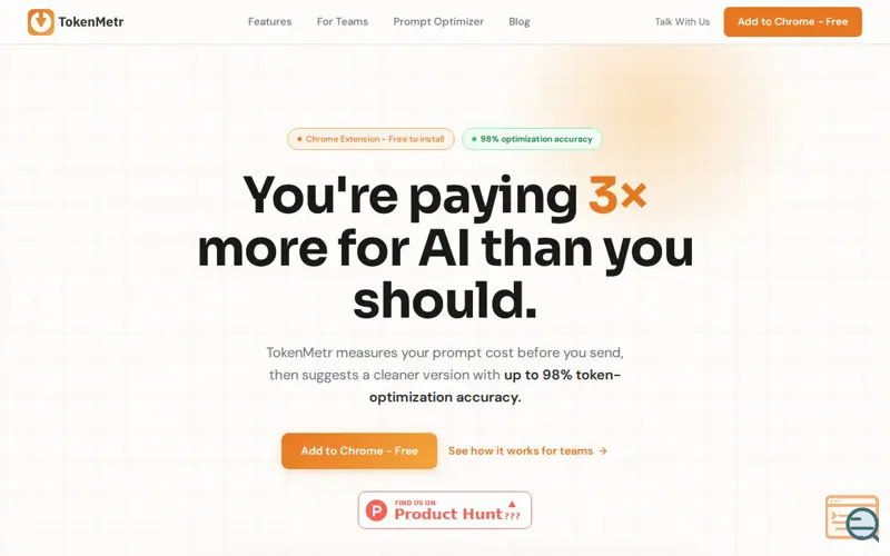 Screenshot of TokenMetr
