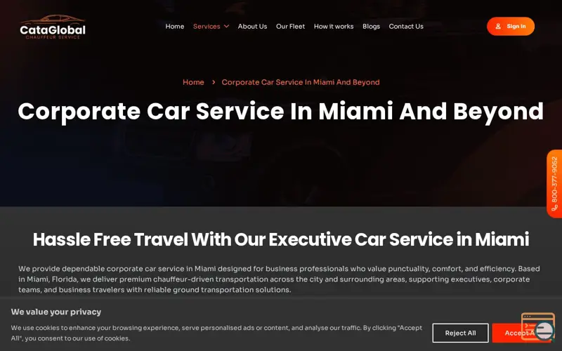 Screenshot of Cata Global Io | Black Car Service