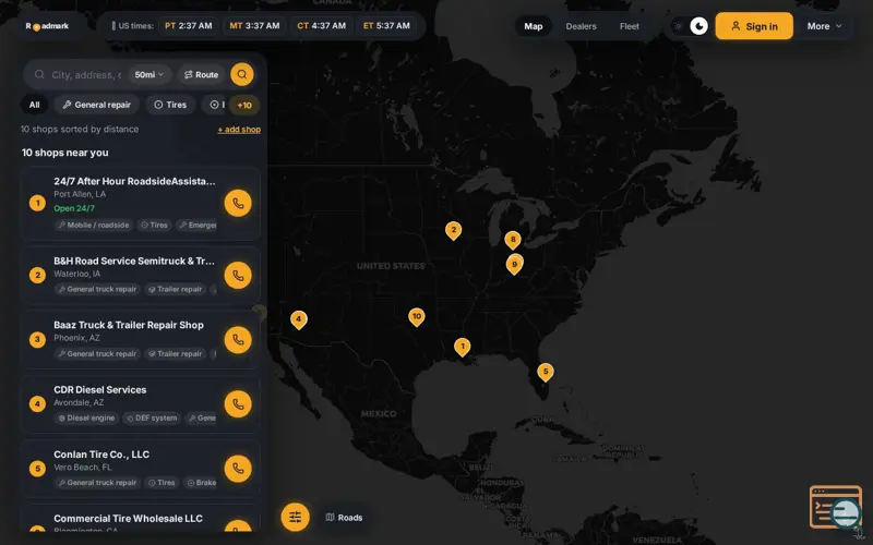 Screenshot of Roadmark