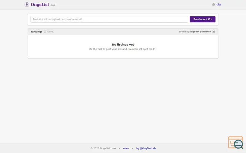 Screenshot of OngsList