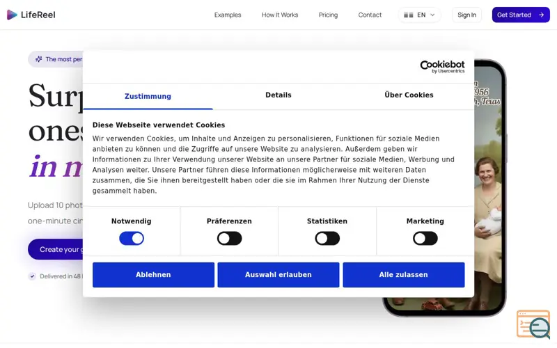 Screenshot of LifeReel