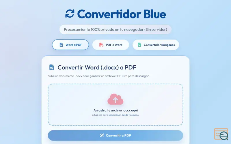 Screenshot of Convertidor Blue