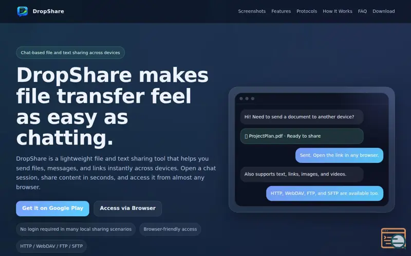 Screenshot of DropShare