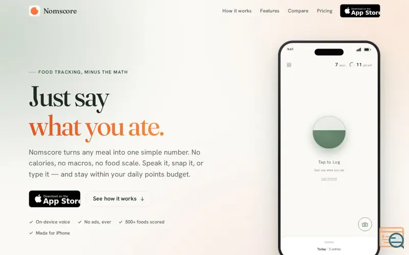 Screenshot of Nomscore