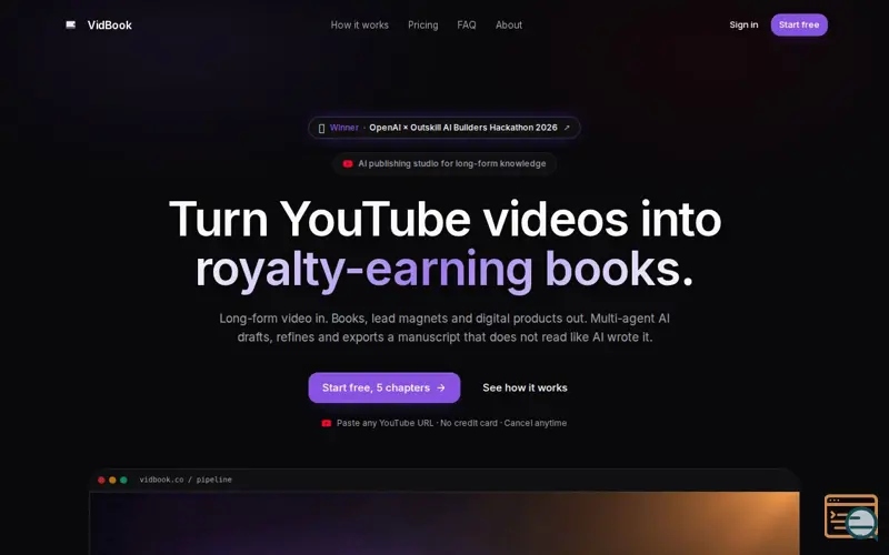 Screenshot of VidBook