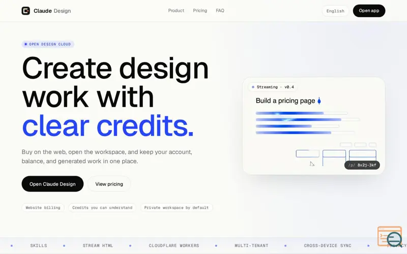 Screenshot of Claude Design 