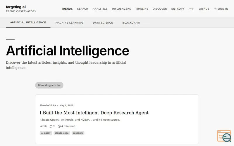 Screenshot of targeting.ai