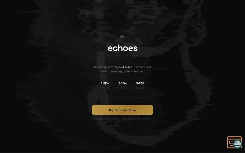 Screenshot of Echoes - Tokenize Memories