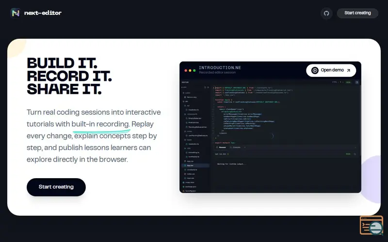 Screenshot of Next Editor