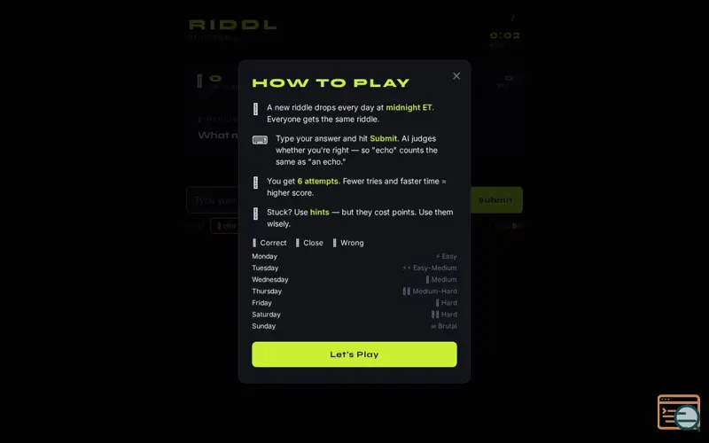 Screenshot of RIDDL