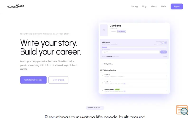 Screenshot of Novellisto