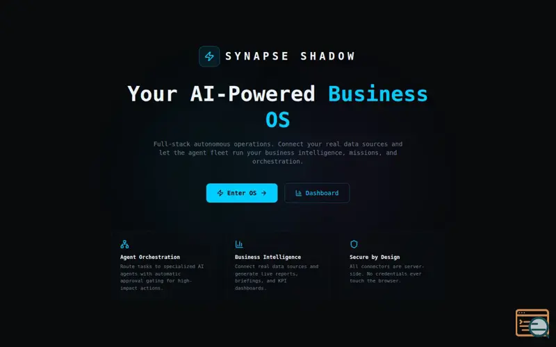 Screenshot of SYNAPSE SHADOW Business OS
