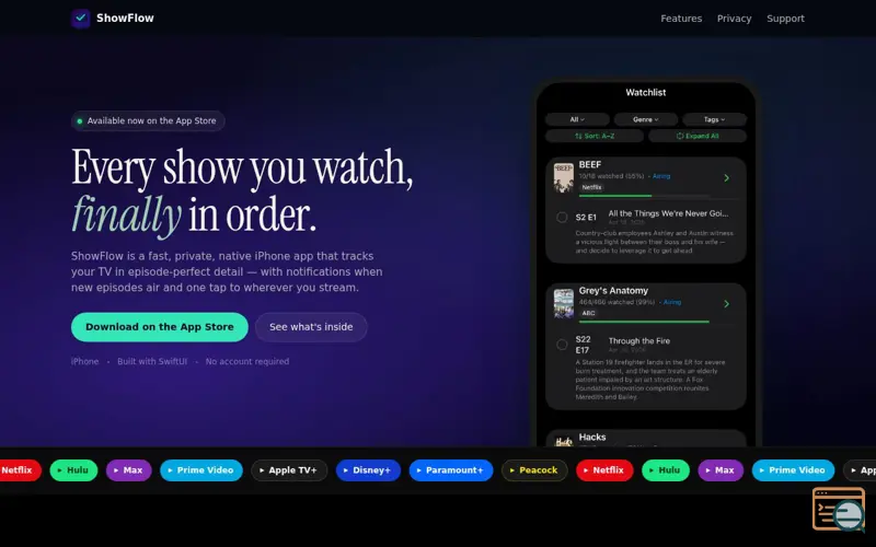 Screenshot of ShowFlow