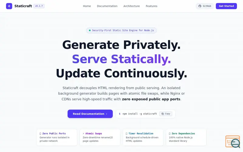 Screenshot of Staticraft