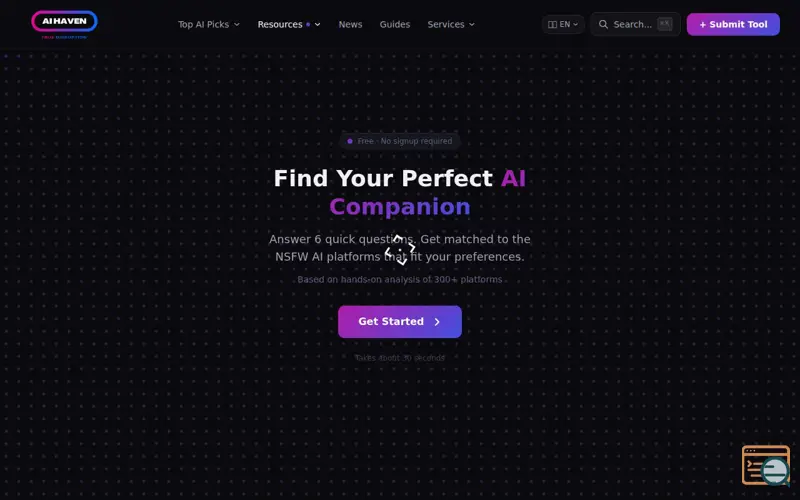 Screenshot of AI Companion Finder