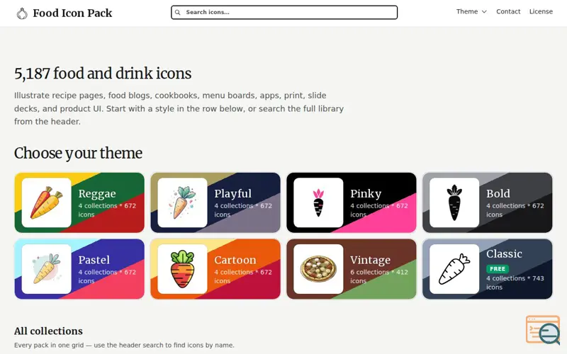 Screenshot of Food Icons - free & premium packs