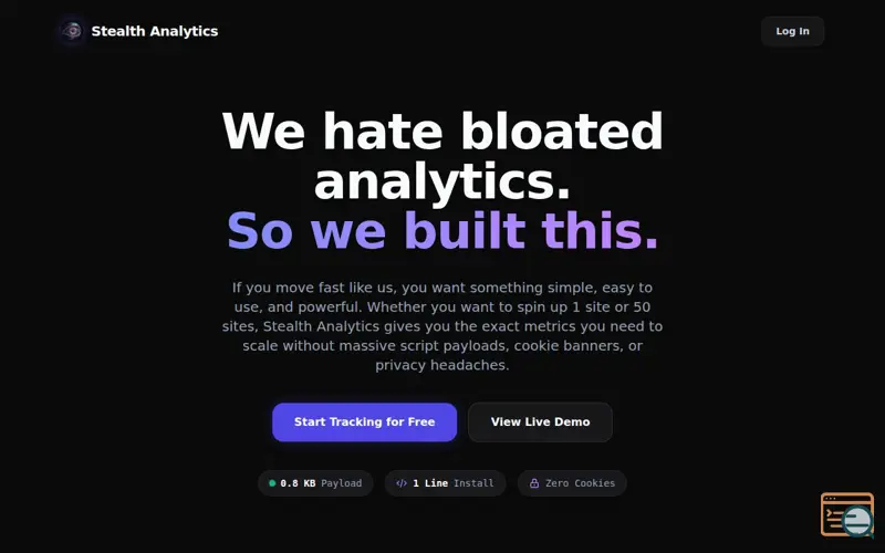 Screenshot of Stealth Analytics