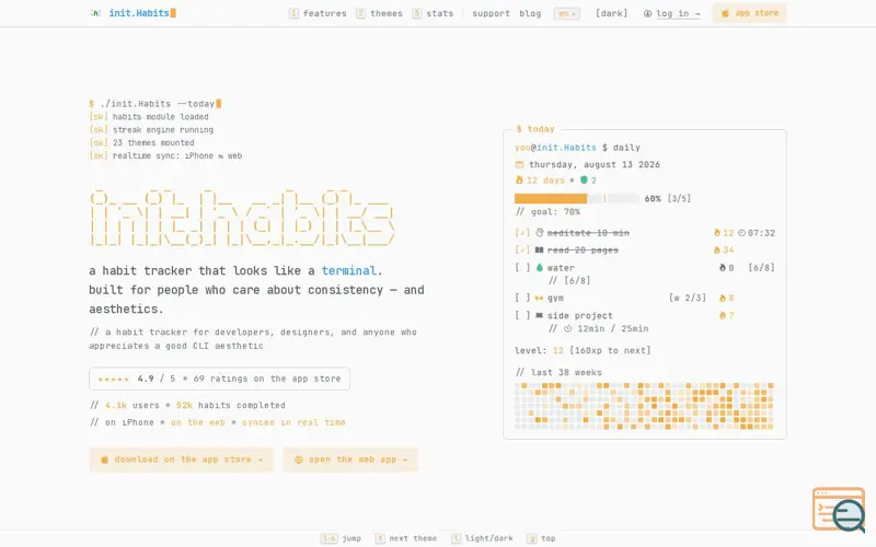 Screenshot of init.Habits