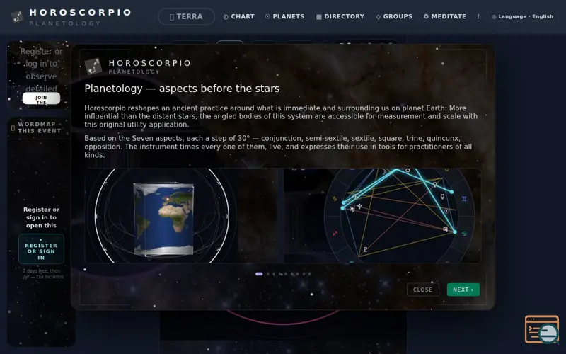 Screenshot of Horoscorpio