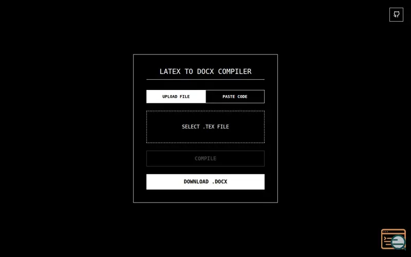 Screenshot of LaTeX to DOCX Compiler