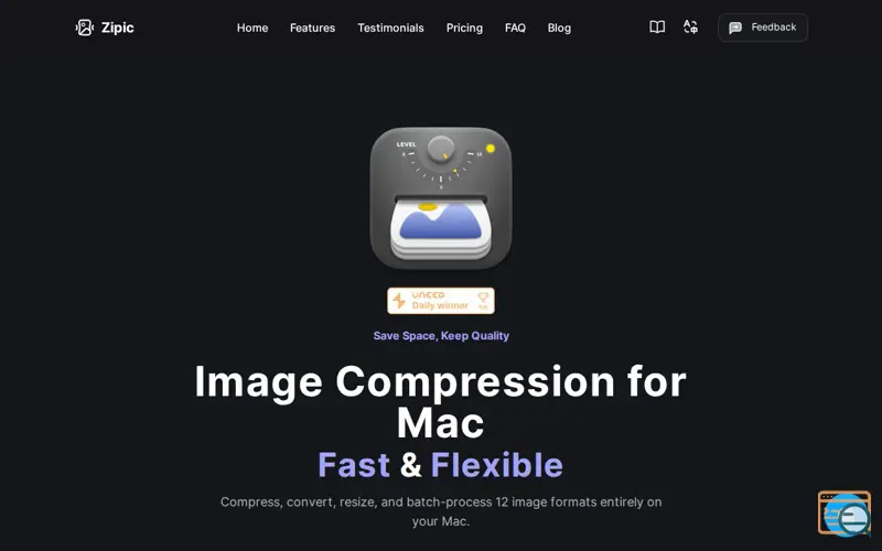 Screenshot of Zipic, a launch using AlternativeTo