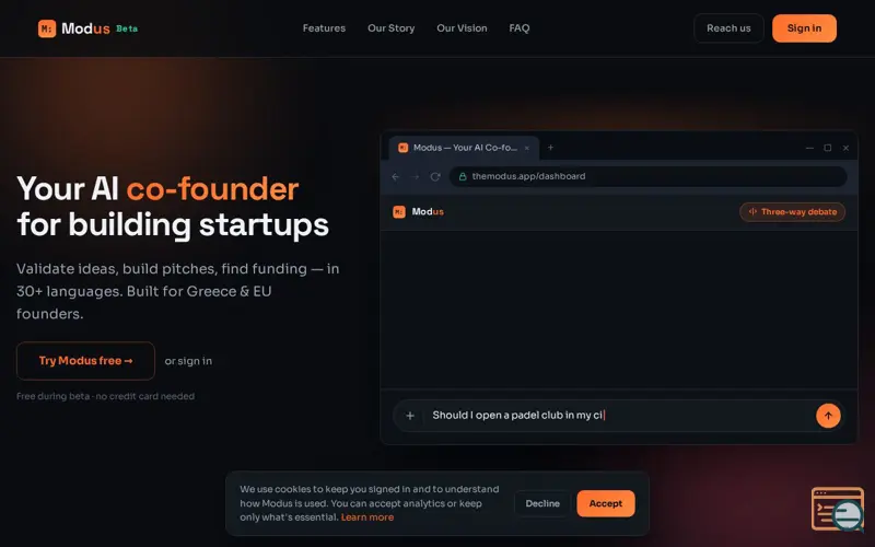 Screenshot of Modus