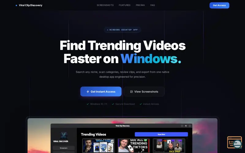 Screenshot of Viral Clip Discovery