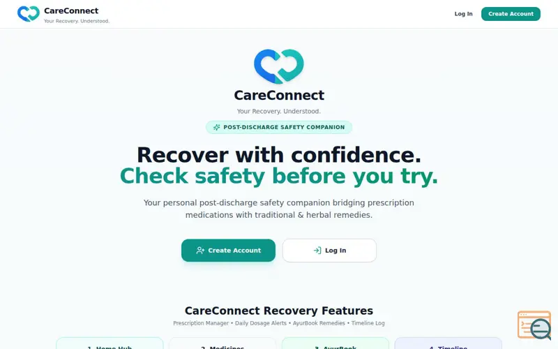 Screenshot of CareConnect