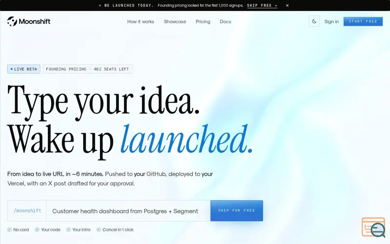 Screenshot of Moonshift