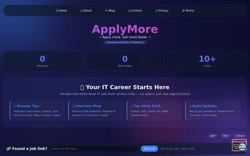 Screenshot of ApplyMore