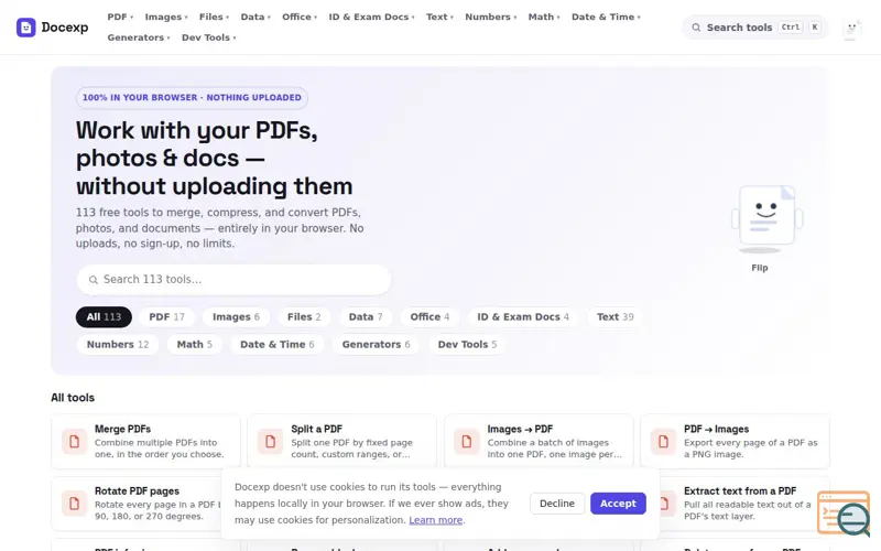 Screenshot of Docexp