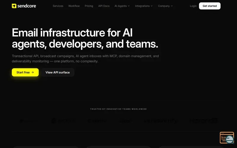 Screenshot of SendCore