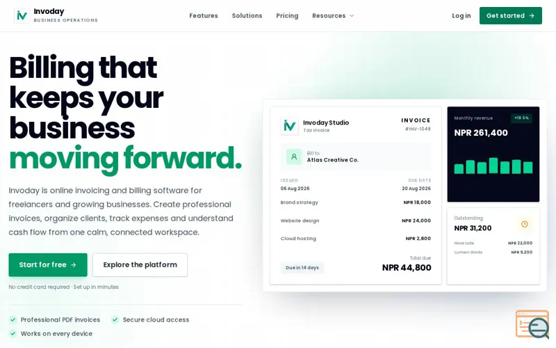 Screenshot of Invoday