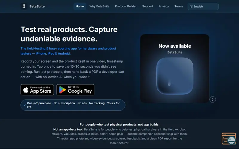 Screenshot of BetaSuite — Beta Testing & Bug Reports for iPhone, iPad & Android