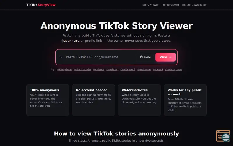 Screenshot of TikTokStoryView