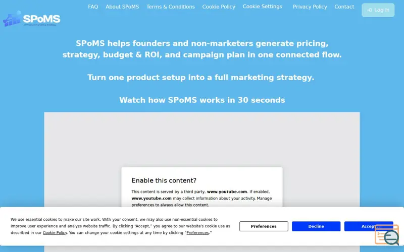 Screenshot of SPoMS