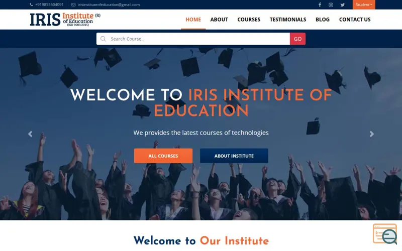 Screenshot of IRIS Institute of Education