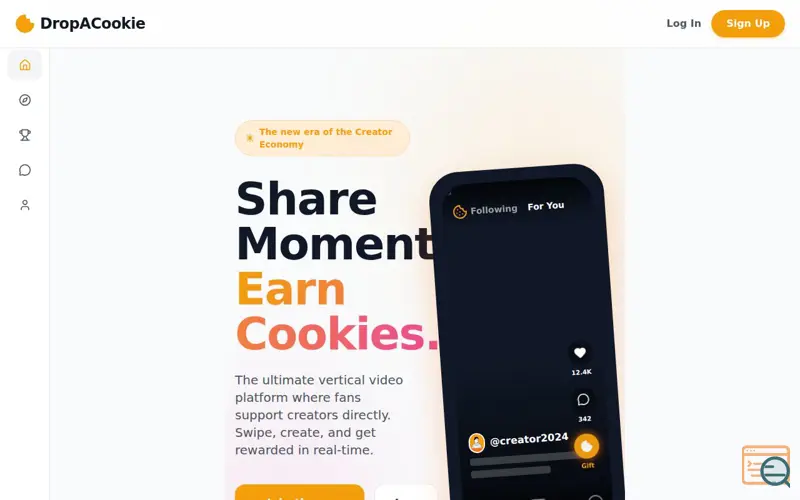 Screenshot of DropACookie
