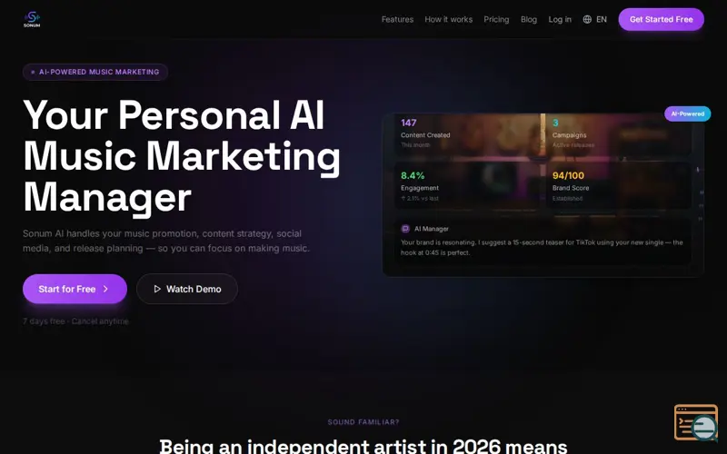 Screenshot of SONUM AI