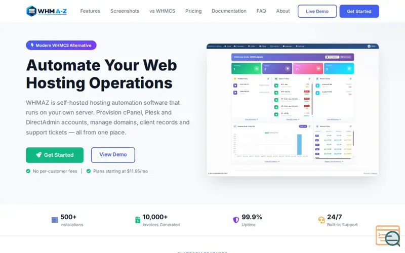 Screenshot of WHMAZ
