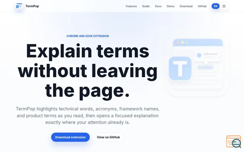 Screenshot of TermPop