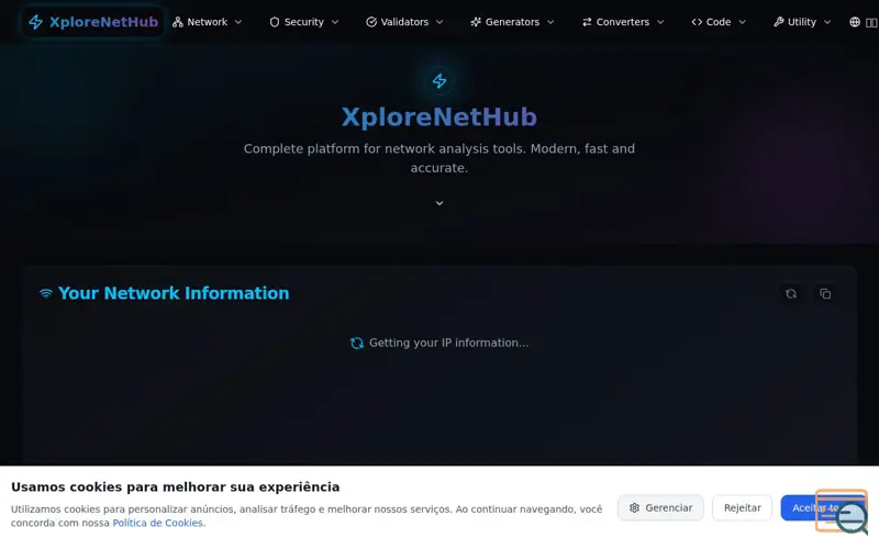 Screenshot of XploreNetHub