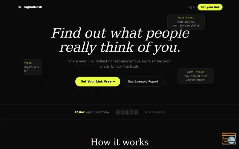 Screenshot of SignalDesk