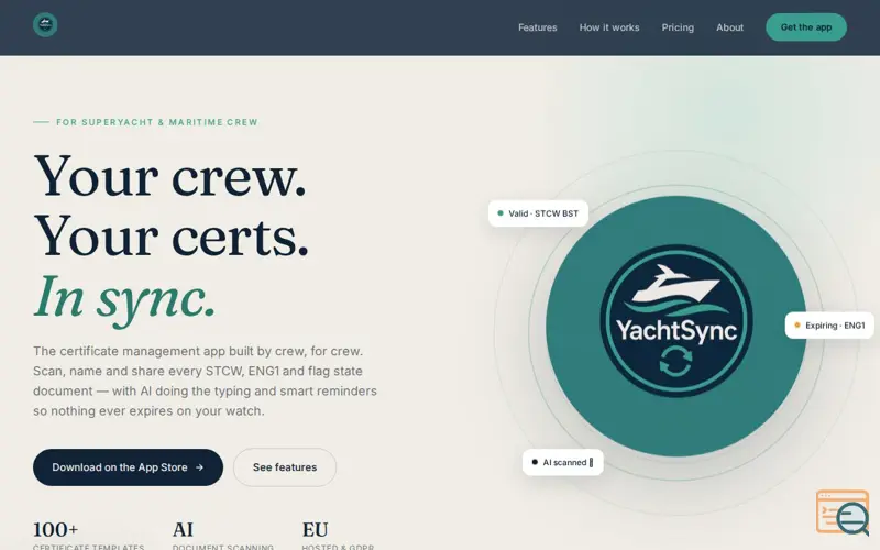 Screenshot of YachtSync