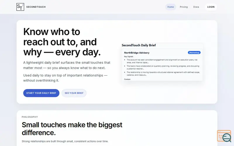 Screenshot of SecondTouch